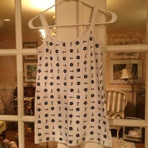 Juicy Couture cream heart lock and key tank top